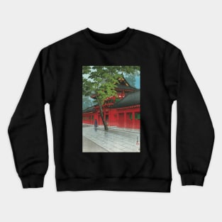 Sanno Shrine After Rain by Kawase Hasui Crewneck Sweatshirt